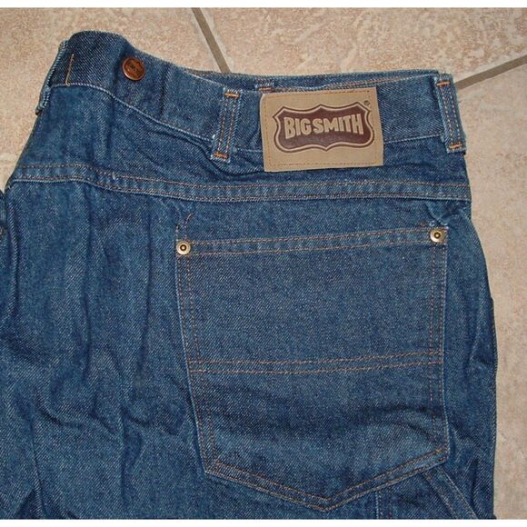 BIG SMITH Big Mens Sz 50X32 Casual Wear Carpenter Stonewashed Denim Blue Jeans - Picture 4 of 4